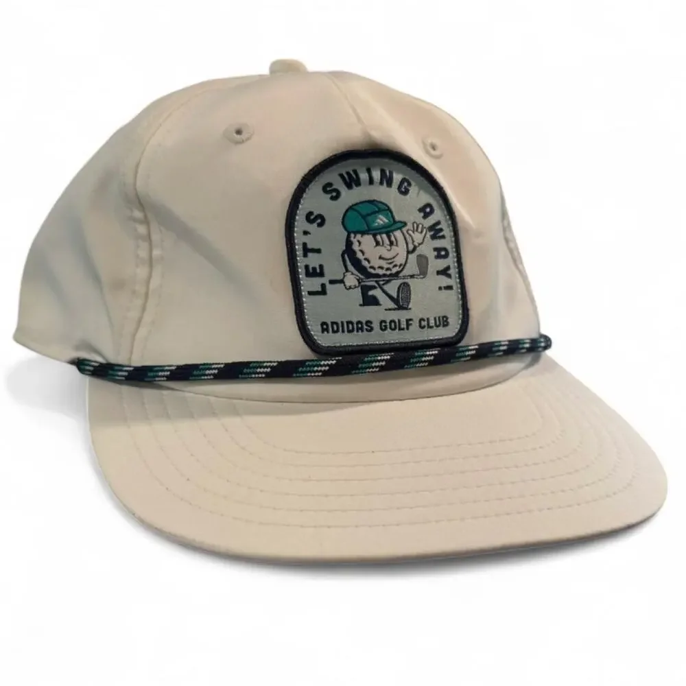 Adidas Golf Club White Hat “Let’s Swing Party!” Youth Adjustable Cap Preppy